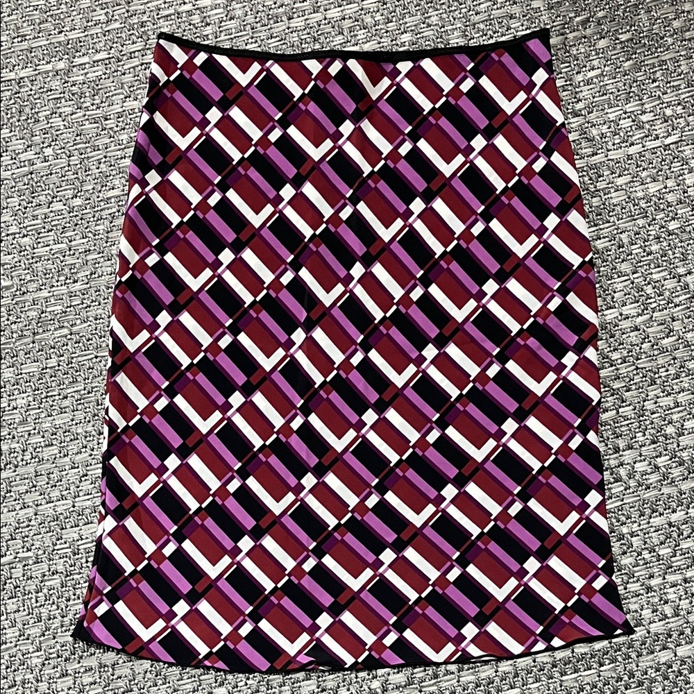 725 Originals | Geometric Patterned Skirt - Purple and Red